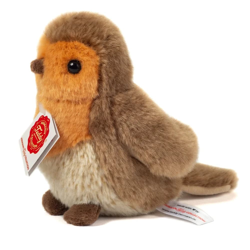 Teddy Hermann® Kuscheltier Rotkehlchen 15 cm braun