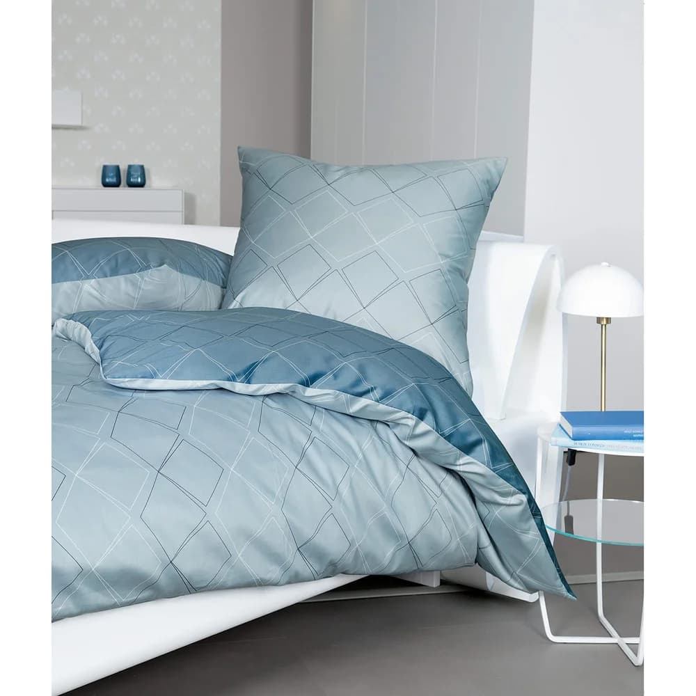 Janine Bettwäsche, Mako Satin, 2 teilig blau