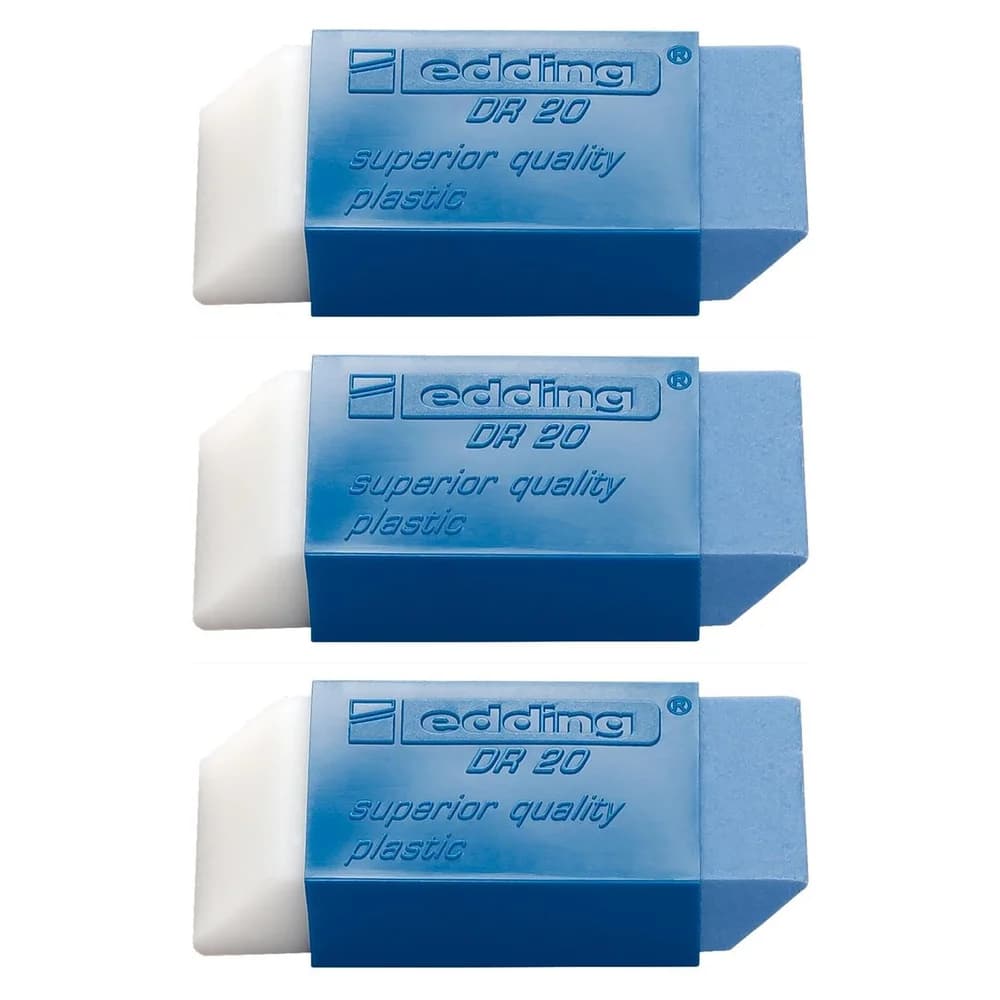 edding Radierer DR 20 4-DR20 Kunststoff transparent/blau