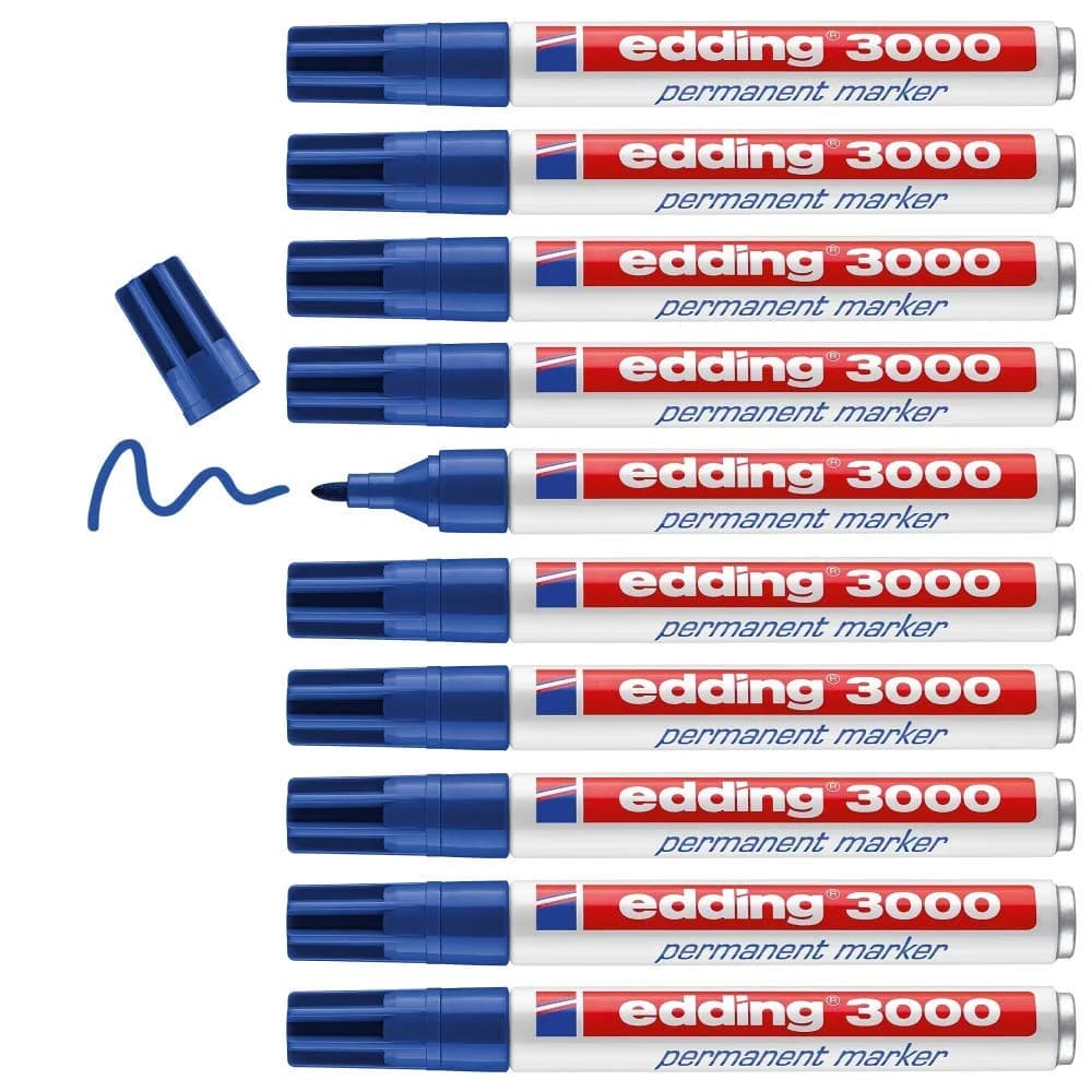 edding Permanentmarker 3000 blau Strichbreite 1,5 - 3 mm Rundspitze