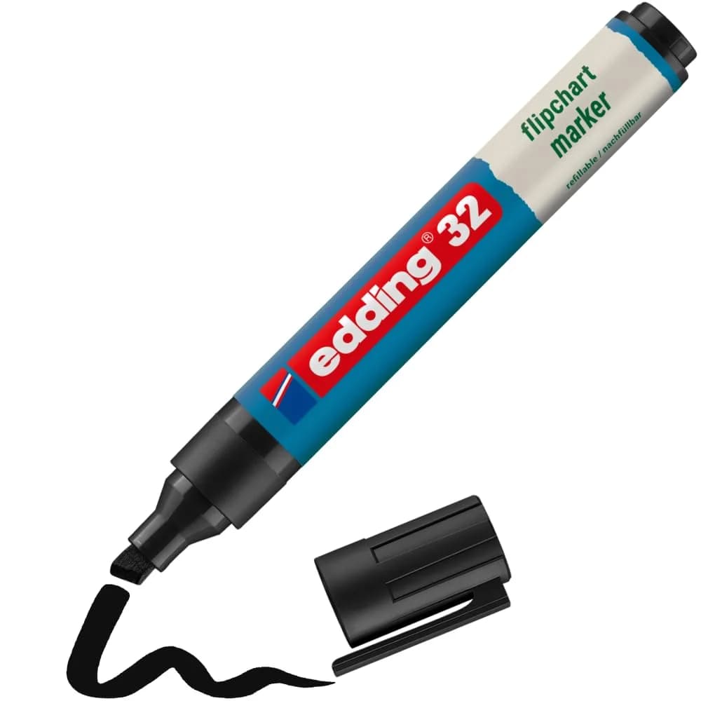edding Flipchartmarker EcoLine 32 schwarz, Keilspitze