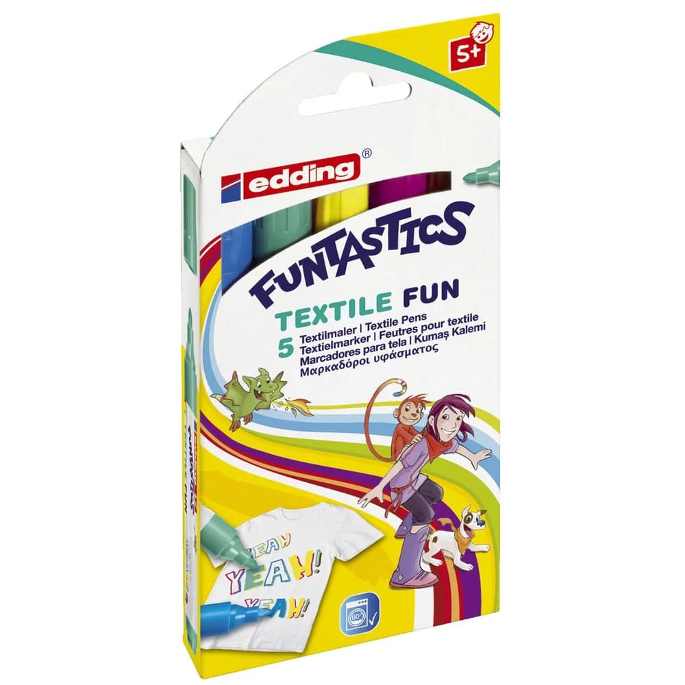 edding 17 FUNTASTICS TEXTILE FUN Kindertextilmaler sortiert (5er Set)