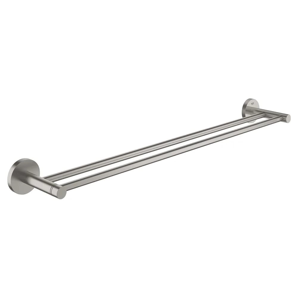 GROHE Essentials Doppel-Badetuchhalter, Accessoires, 40802DC1, supersteel