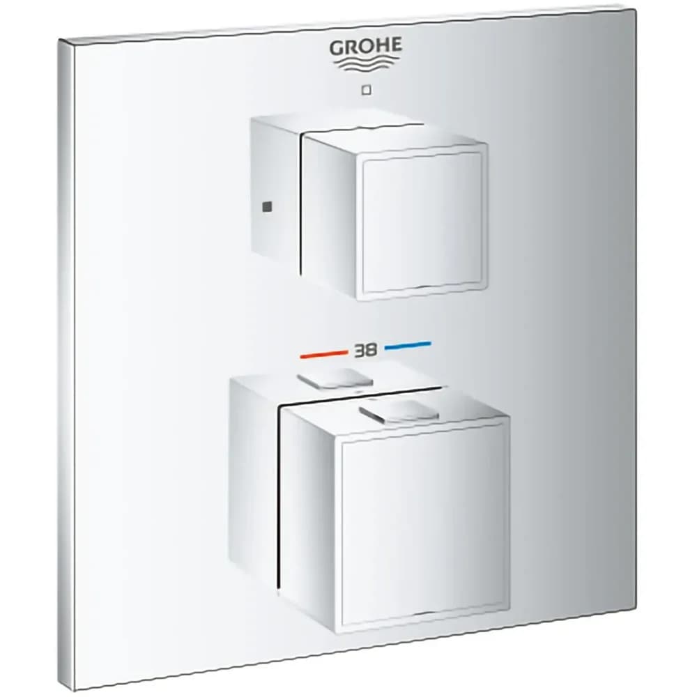 Grohe Grohtherm Cube Fertigmontageset 24153000 chrom, UP-Brause-Thermostat