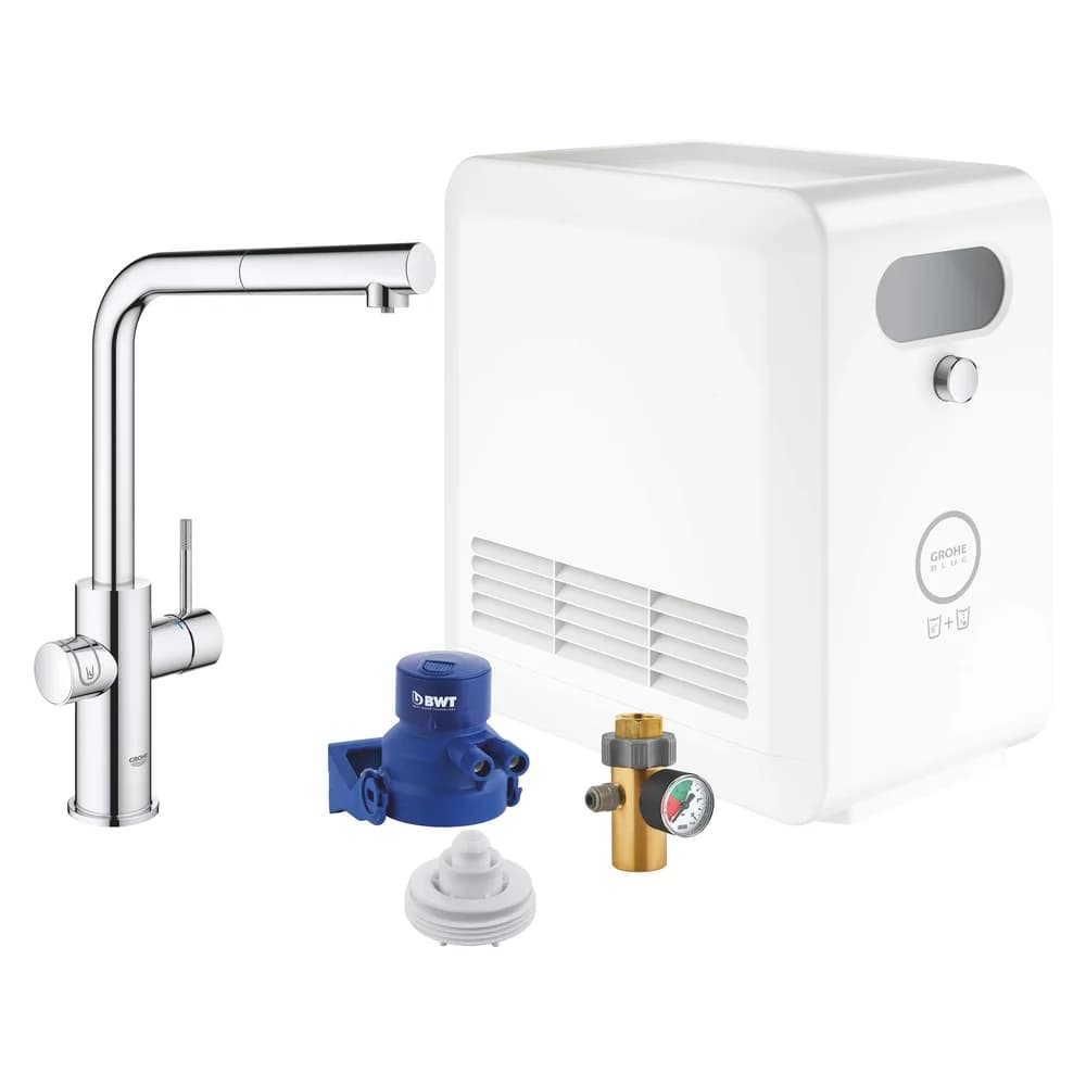 Grohe Spültisch-Einhebelmischer Blue Professional L-Auslauf Set, chrom