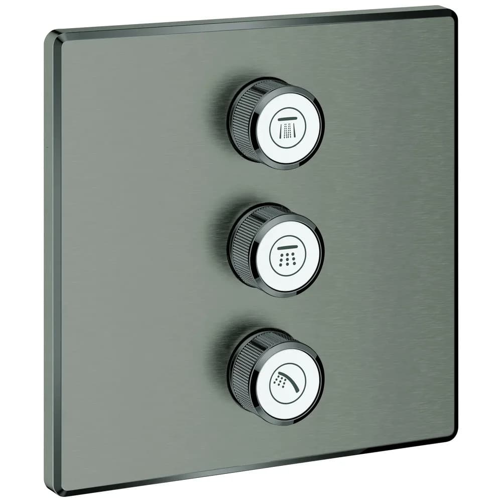 Grohe Grohtherm SmartControl dreifach Unterputzventil, 29127AL0, Farbe: Hard graphite gebürstet