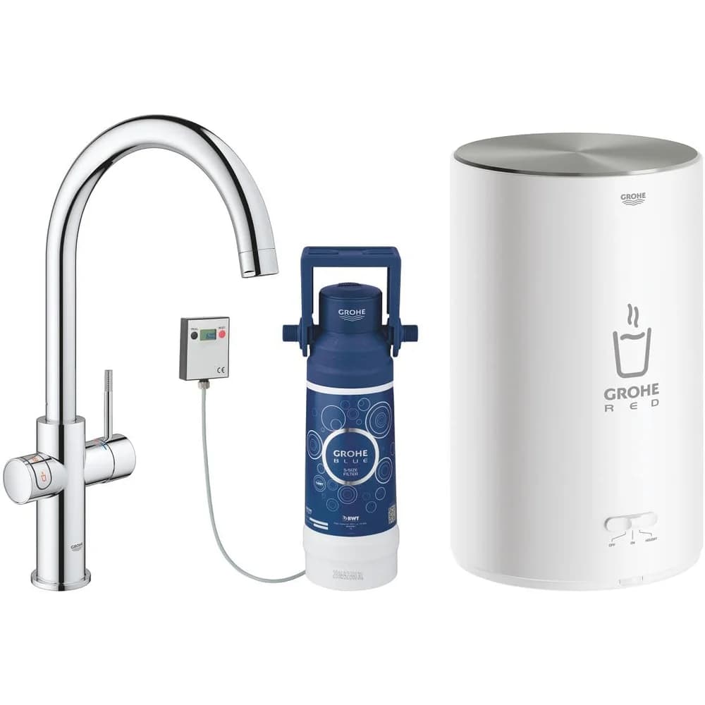 Grohe Spültisch-Einhebelmischer Red Duo chrom, M-Size, mit Boiler