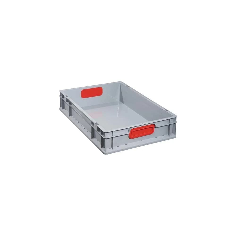 ALLIT EuroBox 612 600x400x120mm Griffe geschliffen grau/rot