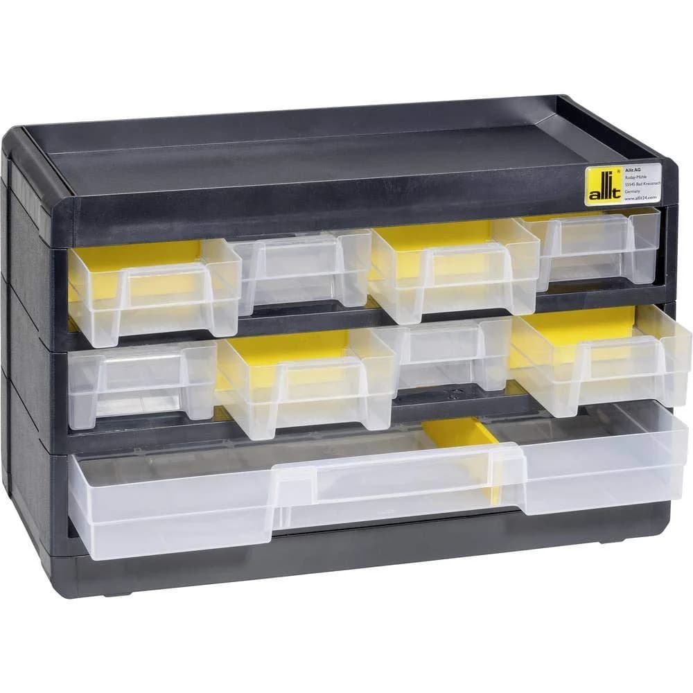 Allit Kleinteilemagazin PP PS VarioPlus Basic 15 9 Schubladen 6 Trenner - Schwarz