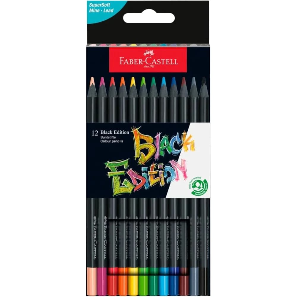 Faber-Castell Buntstift Black Edition Buntstifte 12er-Pack