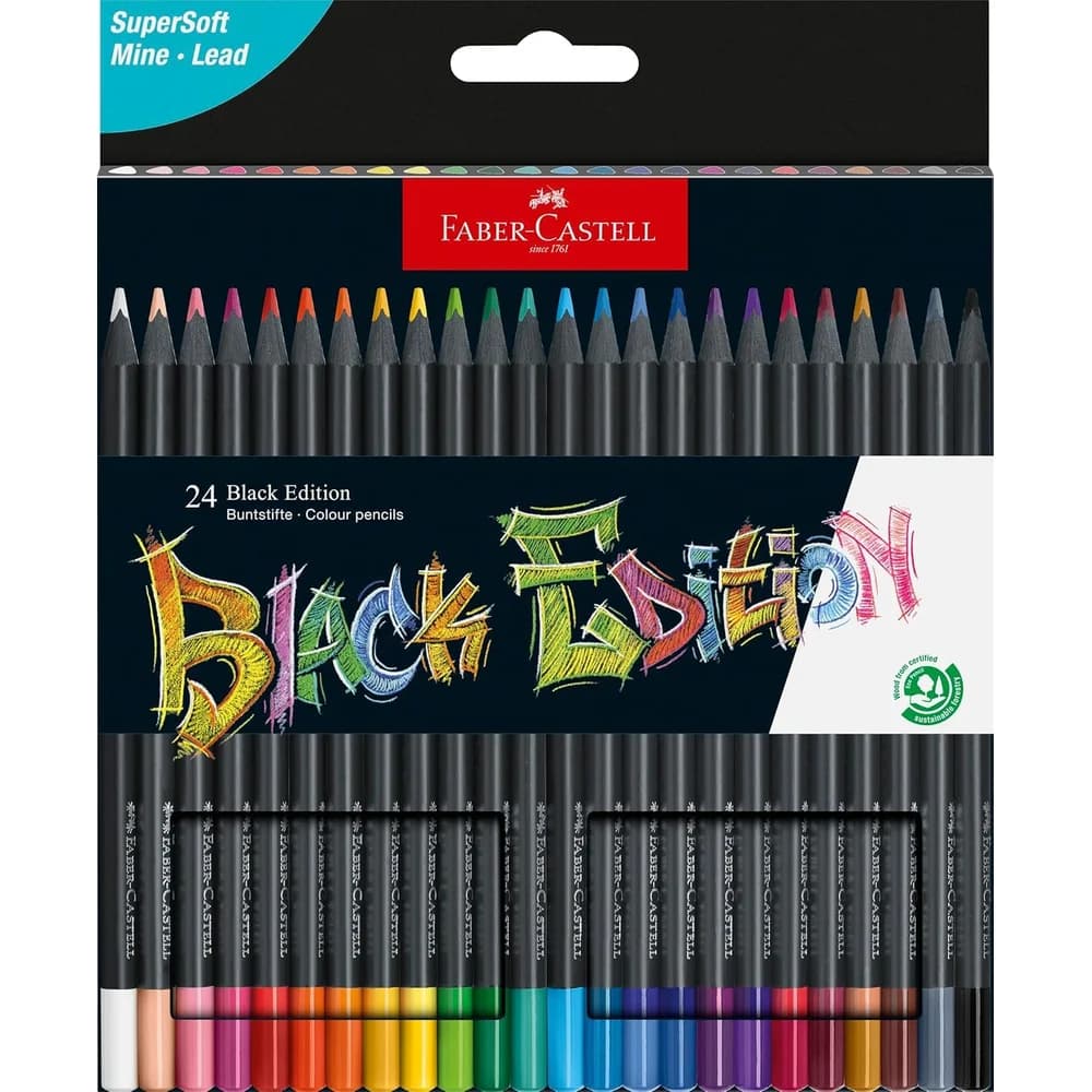 Faber-Castell Buntstifte Black Edition 24er in Kartonetui