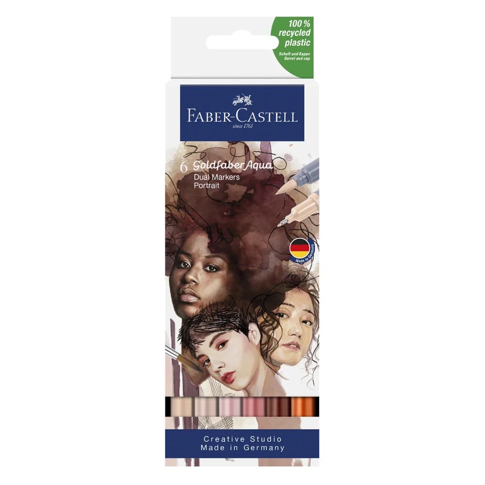 FABER-CASTELL Faber Castell Aqua Dual Marker Gofa 0,4 mm Portrait 6er