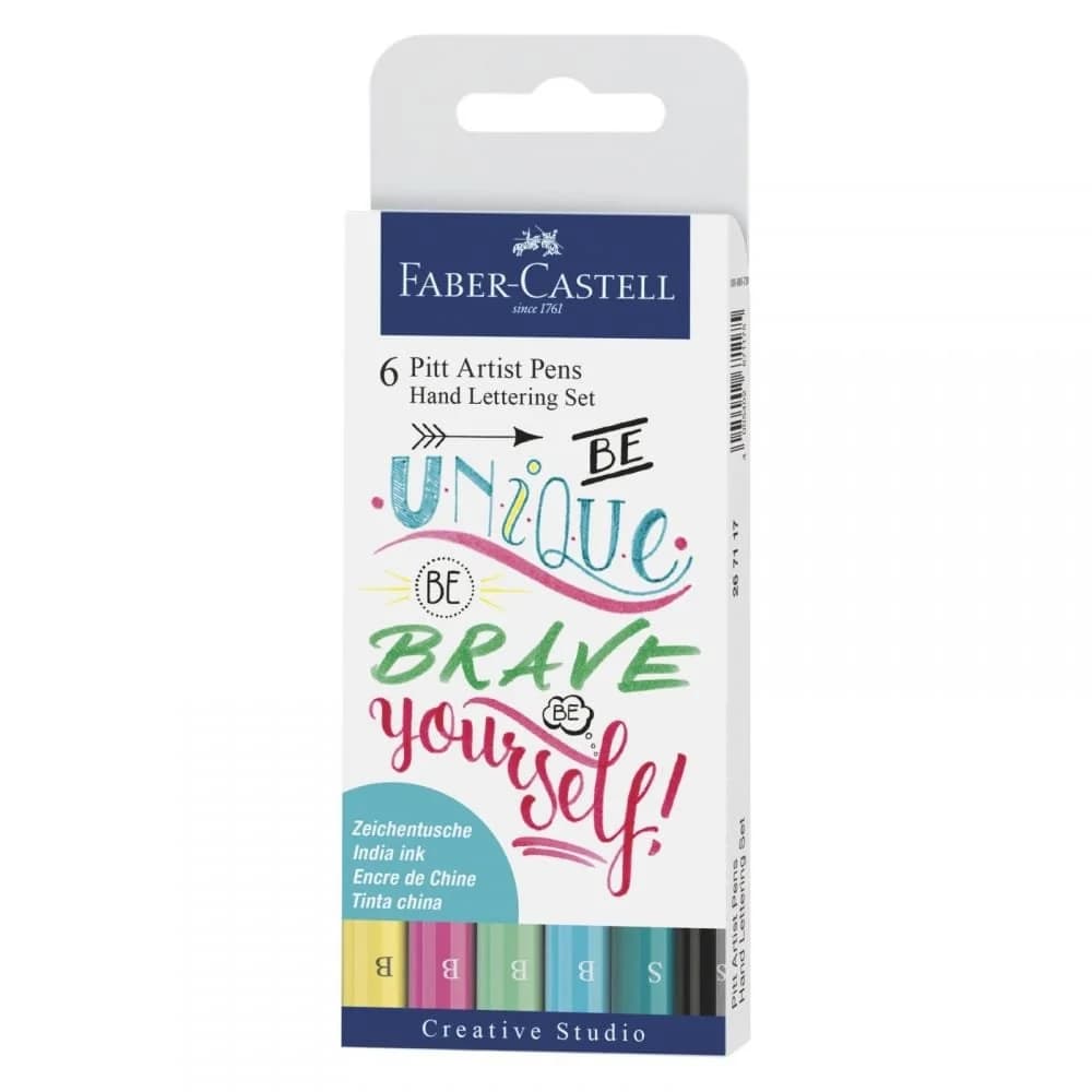 Faber-Castell Malstift Faber Castell Tuschestift Pitt Artist Pen Lettg 6er Grüntöne