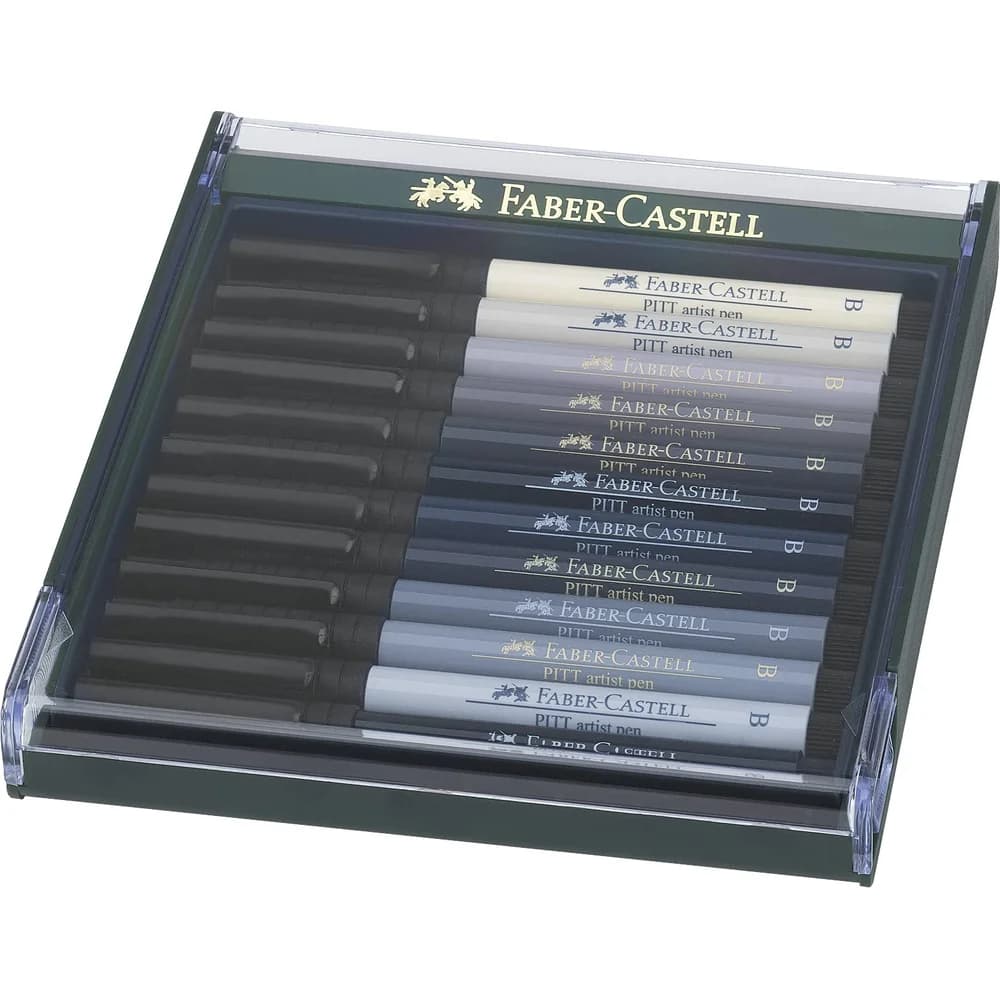 Faber Castell Tuschestift Pitt Artist Pen B 12er grau