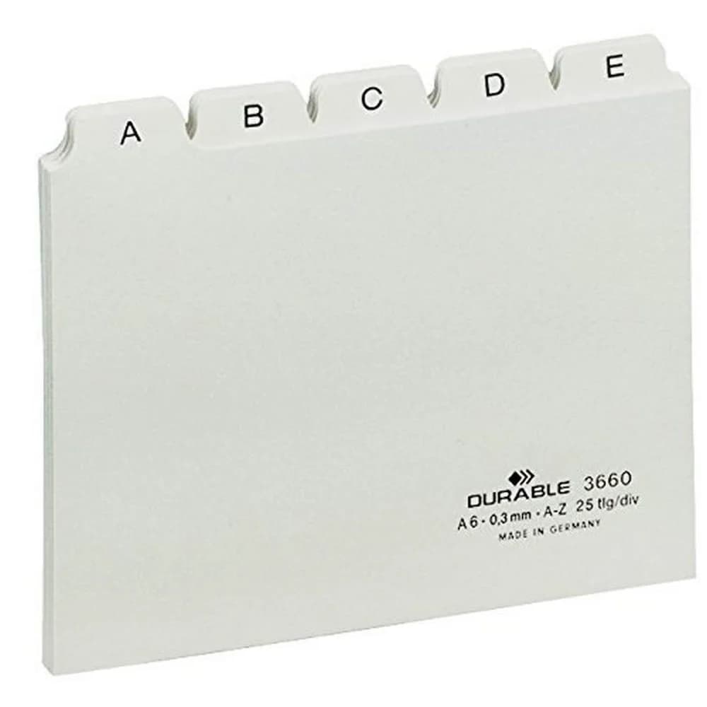 DURABLE Karteikartenregister DIN A6 quer A-Z - weiß