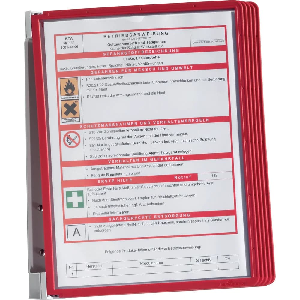 DURABLE Sichtafelsystem rot Vario Wall 5