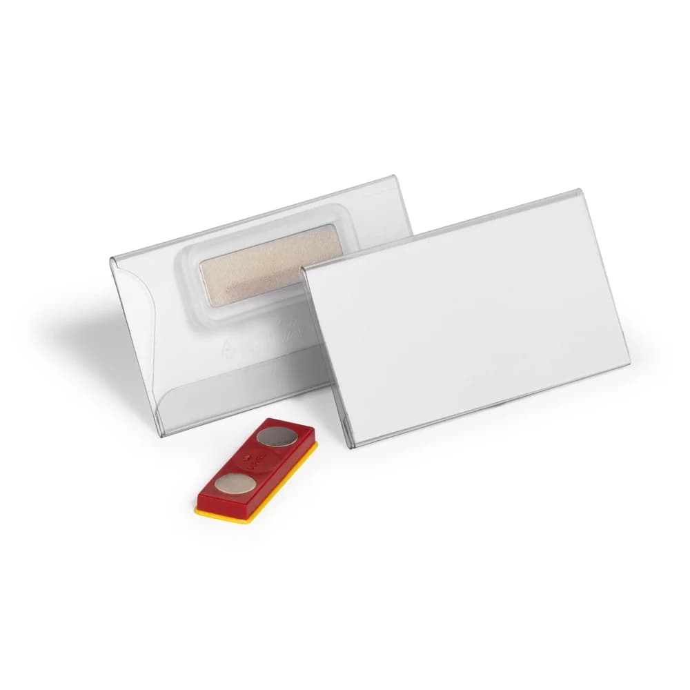 Durable 8243 19 Namensschild Magnet - 75 x 40 mm, Kunststoff, transparent, 25 Stück