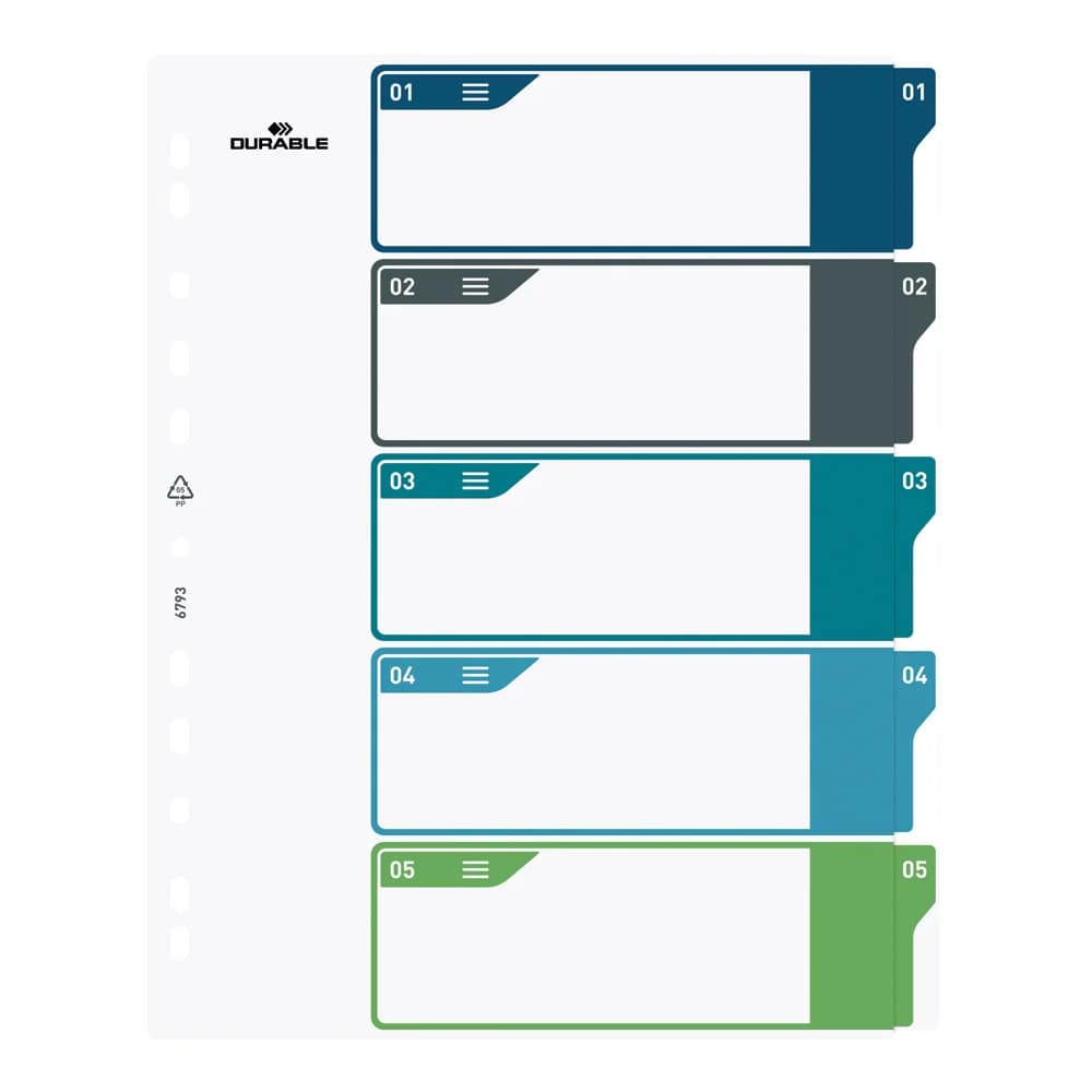 DURABLE 679327 - Kunststoffregister, A4 (1-5), mehrfarbig