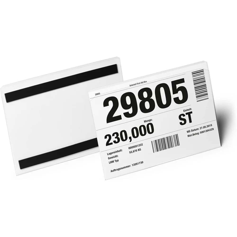Durable Etikettentasche A5 quer HradCover magnetisch transparent VE=10 Stück