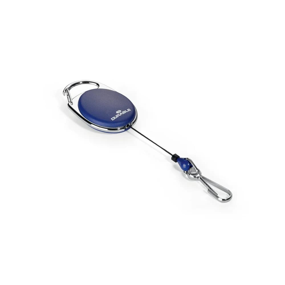 Durable Ausweishalter mit Federhaken blau - 832707