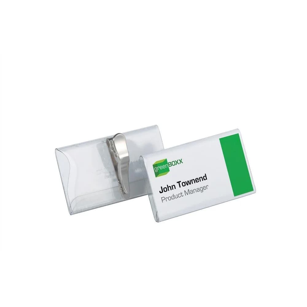 DURABLE Hinweisschild Namensschild 40x75mm mit Krokoklemme VE=25 Stück