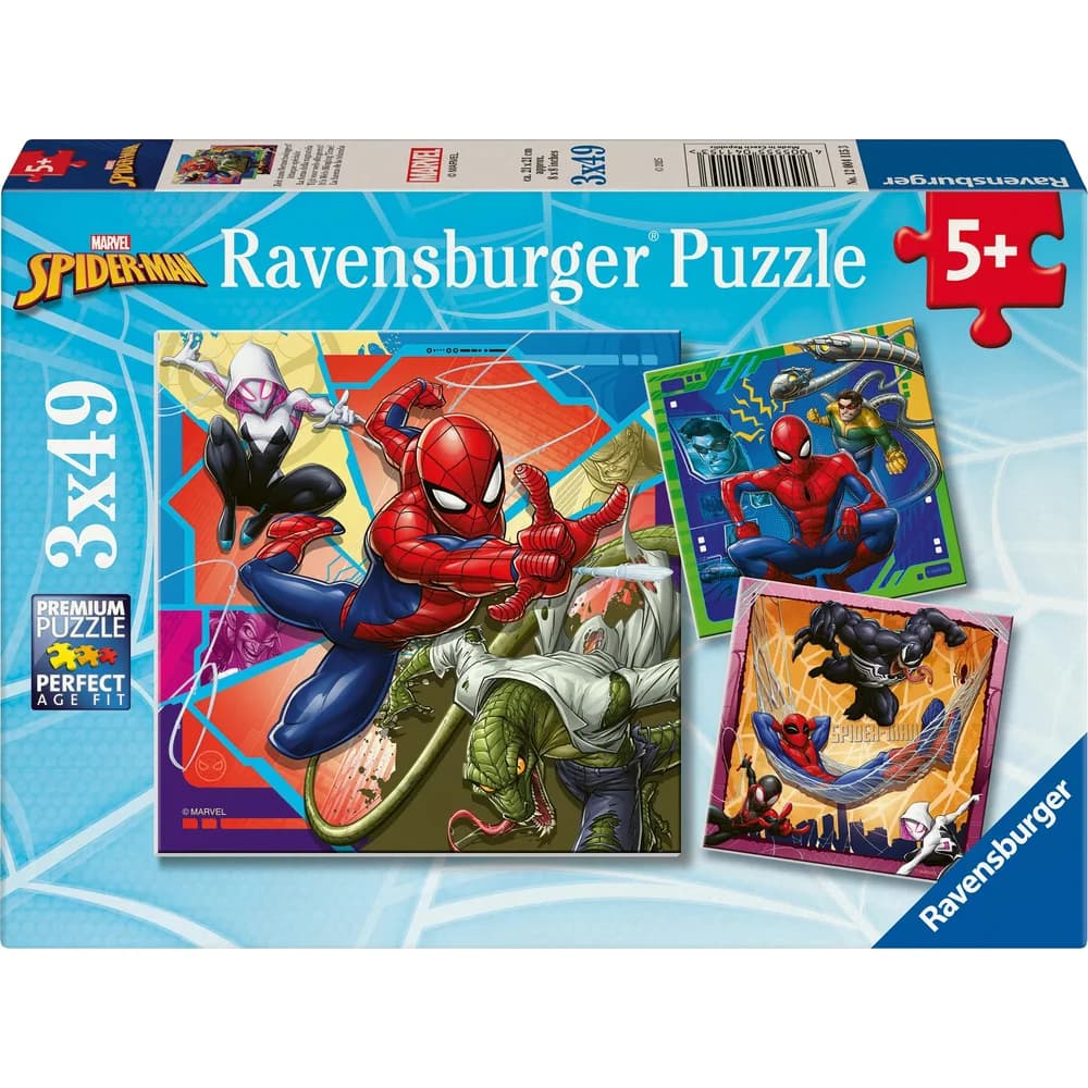 Ravensburger Puzzle Kinderpuzzle Marvel Spider-Man (3X 49 Teile), Puzzleteile