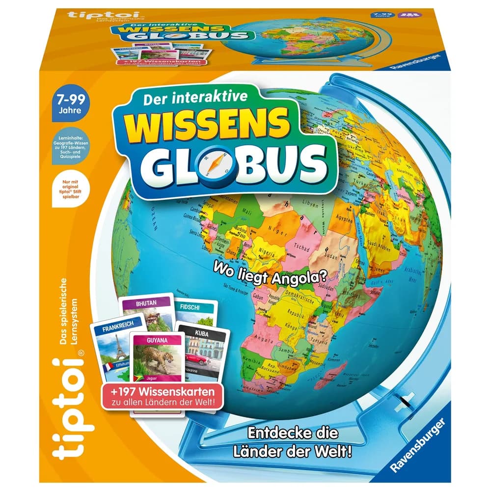 Ravensburger 00107 tiptoi® Der interaktive Wissens-Globus - ab 7 Jahre