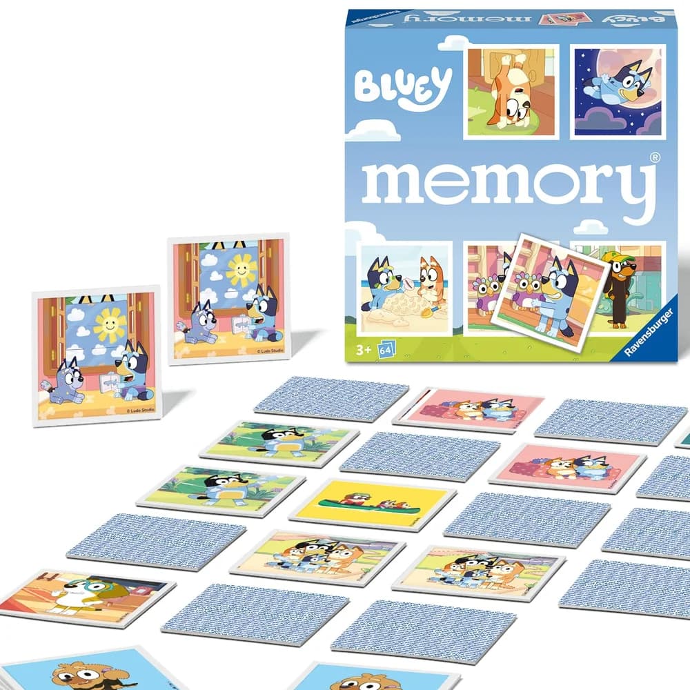 Ravensburger Spiel 64 Karten Kinderspiel Kartenlegespiel Bluey 22646