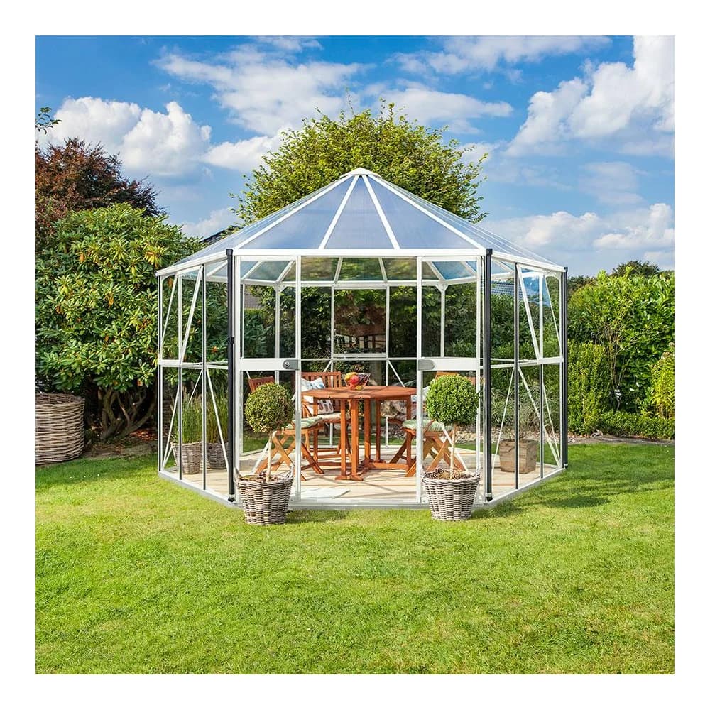 Vitavia Gewächshaus-Pavillon "Juno 9000" inkl. Stahlfundament,weiß,9,0 m2