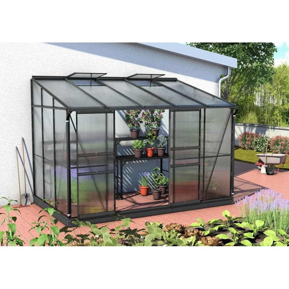 Vitavia Anlehn-Gewächshaus "Osiris 6500",schwarz,6,5 m2