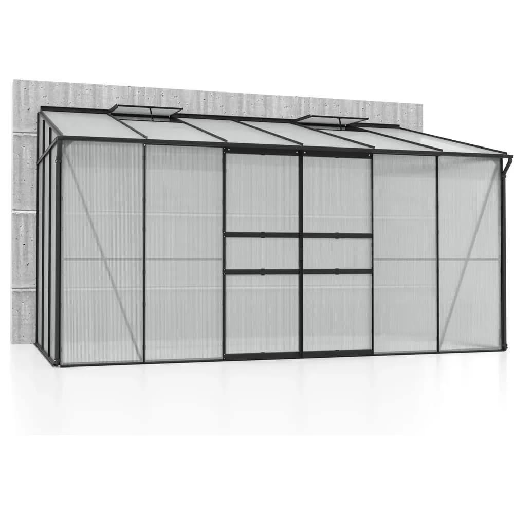 Vitavia Anlehn-Gewächshaus "Osiris 7800",schwarz,7,8 m2