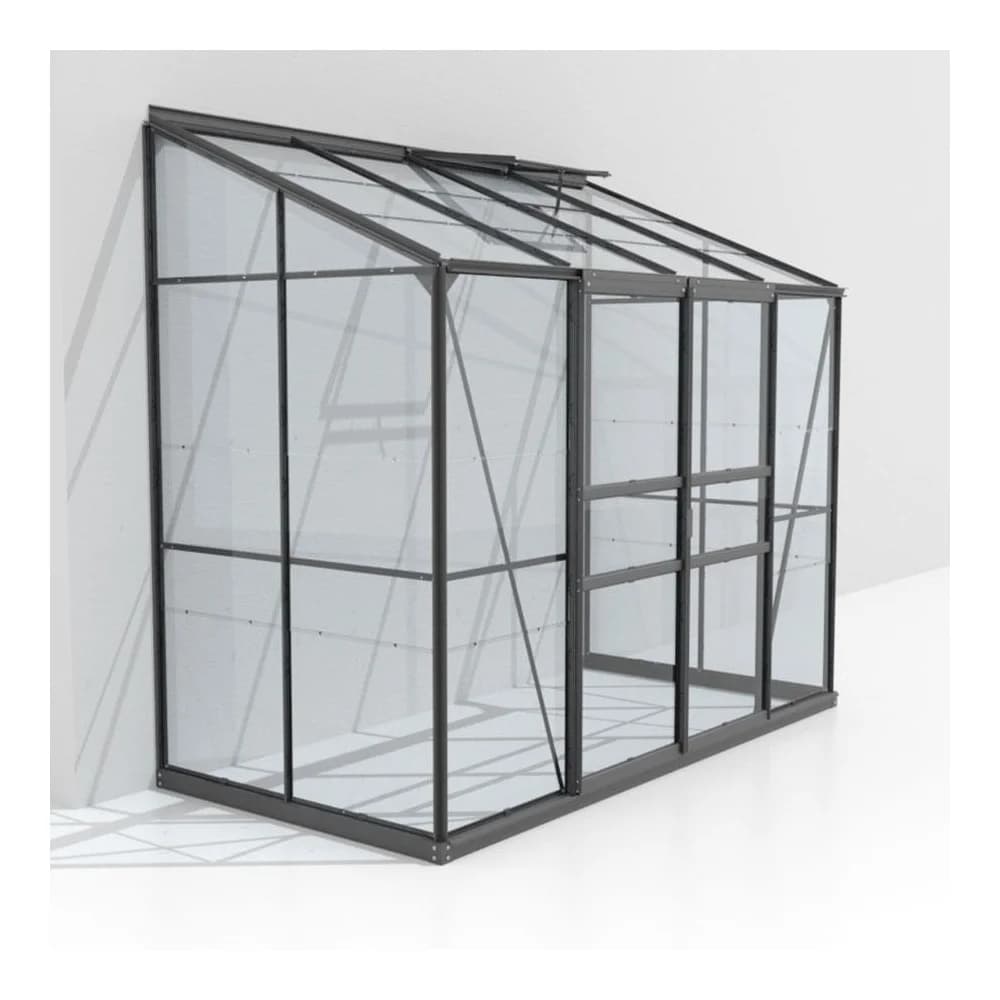 Vitavia Anglehngewächshaus Styx 3300 Einscheibensicherheitsglas Schwarz