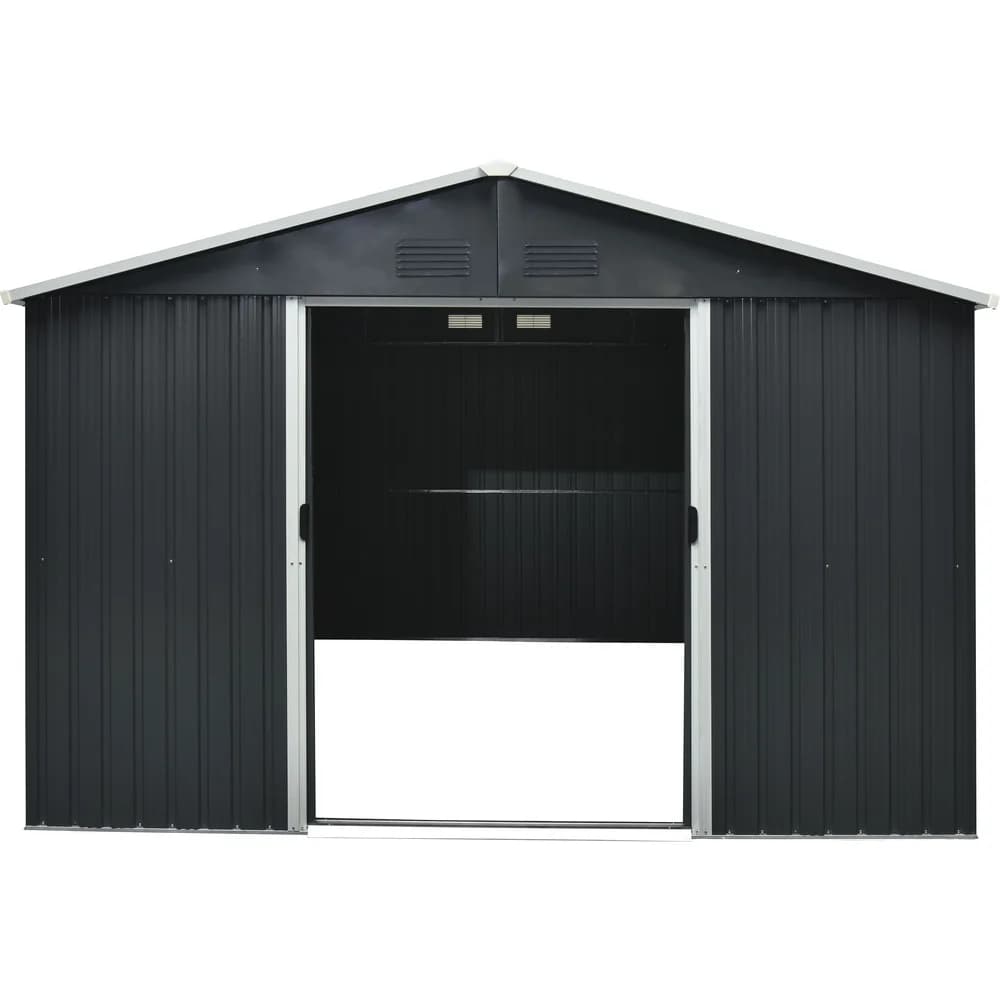 Pergart Gerätehaus Metall Dresden II 1012, Schiefer/Creme