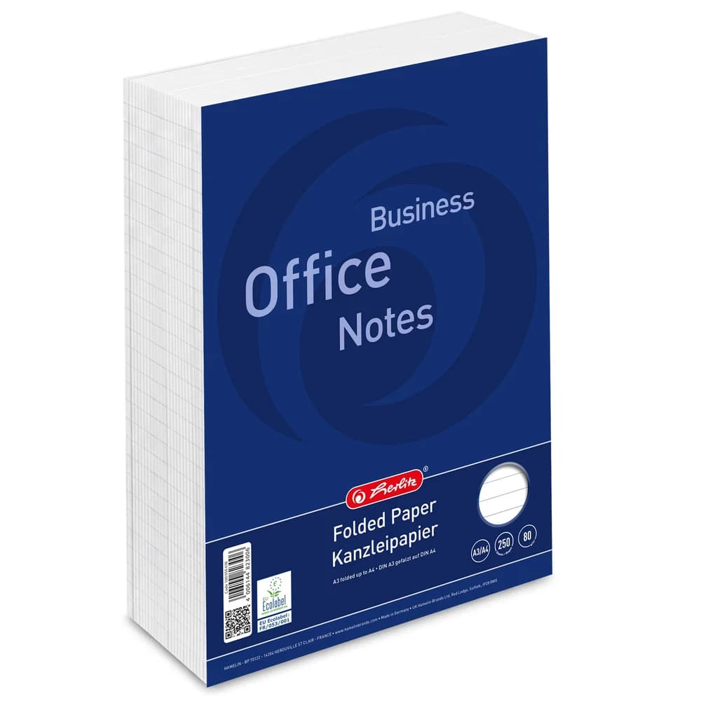 Herlitz Kanzlei-Papier »Business Office Notes« liniert A3 auf A4 gefalzt 250 Blatt weiß