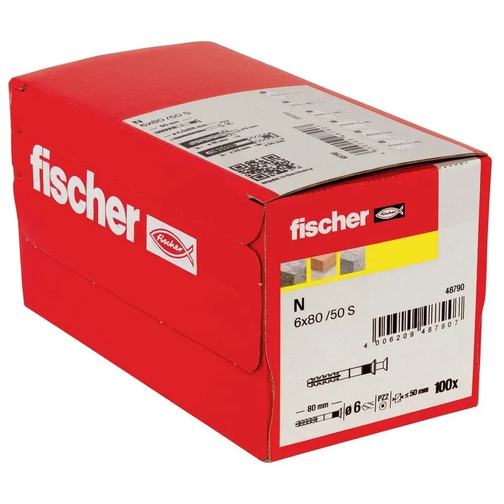 Nageldübel N 6 x 80 S VPE 100