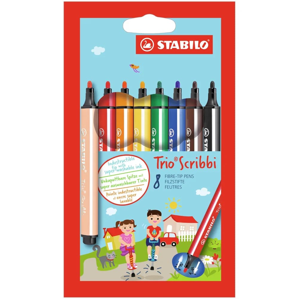 STABILO Filzstift Fasermaler Trio Scribbi / 8er Kartonetui, (8-tlg)