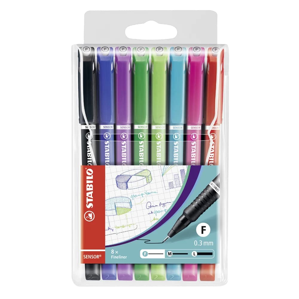 STABILO Fineliner STABILO SENSOR Fineliner - 0,3 mm - 8er Set