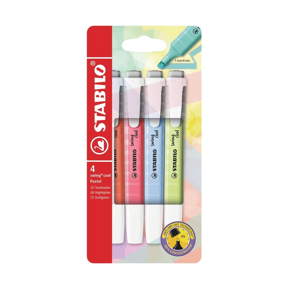 STABILO Marker STABILO Textmarker swing® cool Pastel 4er Set