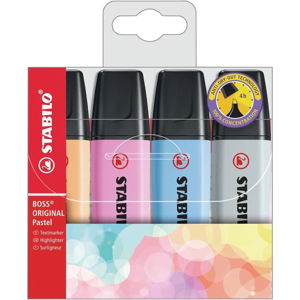 STABILO Marker STABILO Textmarker BOSS ORIGINAL pastell 4 Stück Etui