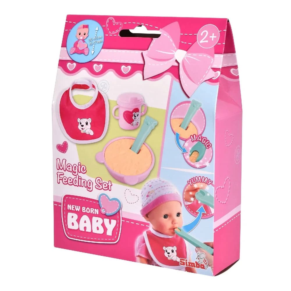SIMBA Puppen Pflegecenter Puppe New Born Baby Zubehör magisches Fütterset 105560515