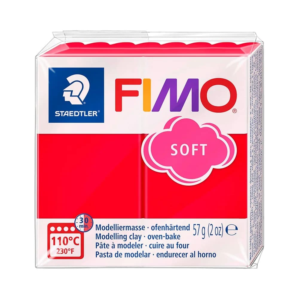 STAEDTLER FIMO soft 8020 ofenhärtende Modelliermasse Einzelprodukt, 57g, indischrot