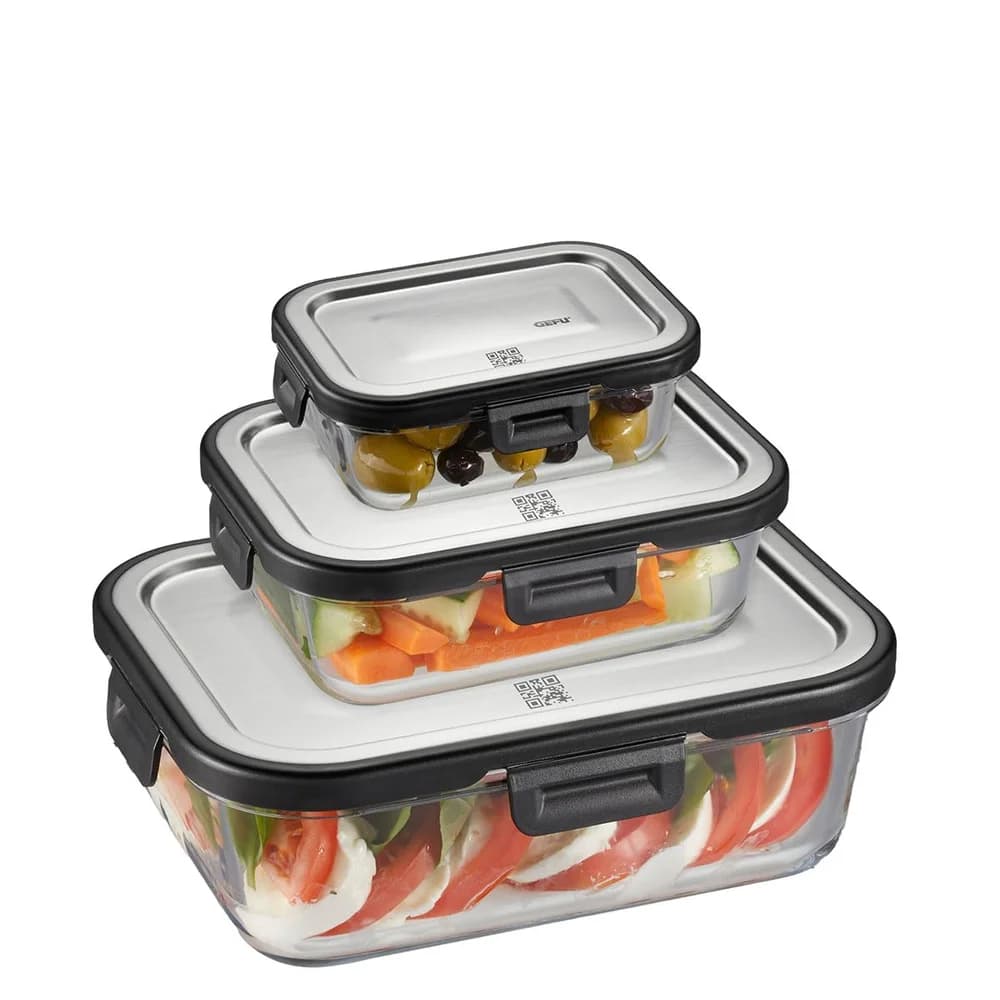 GEFU Frischhaltedosen-Set MILO, 3-teilig, rechteckig (Frische- u...