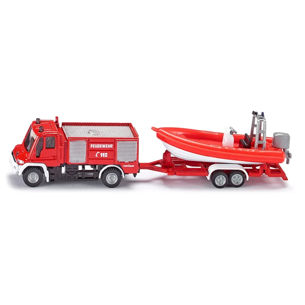Unimog Feuerwehr mit Boot