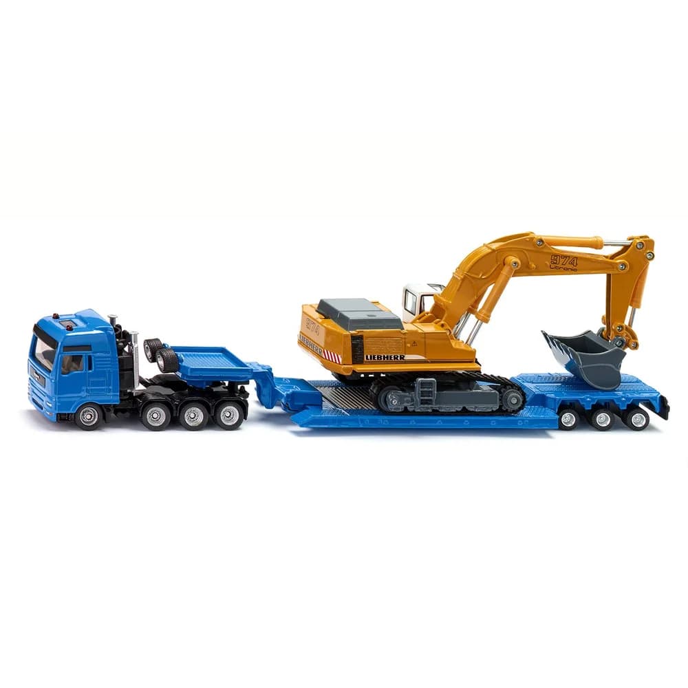 Siku Spielzeug-Auto MAN Schwertransporter mit Liebherr Bagger
