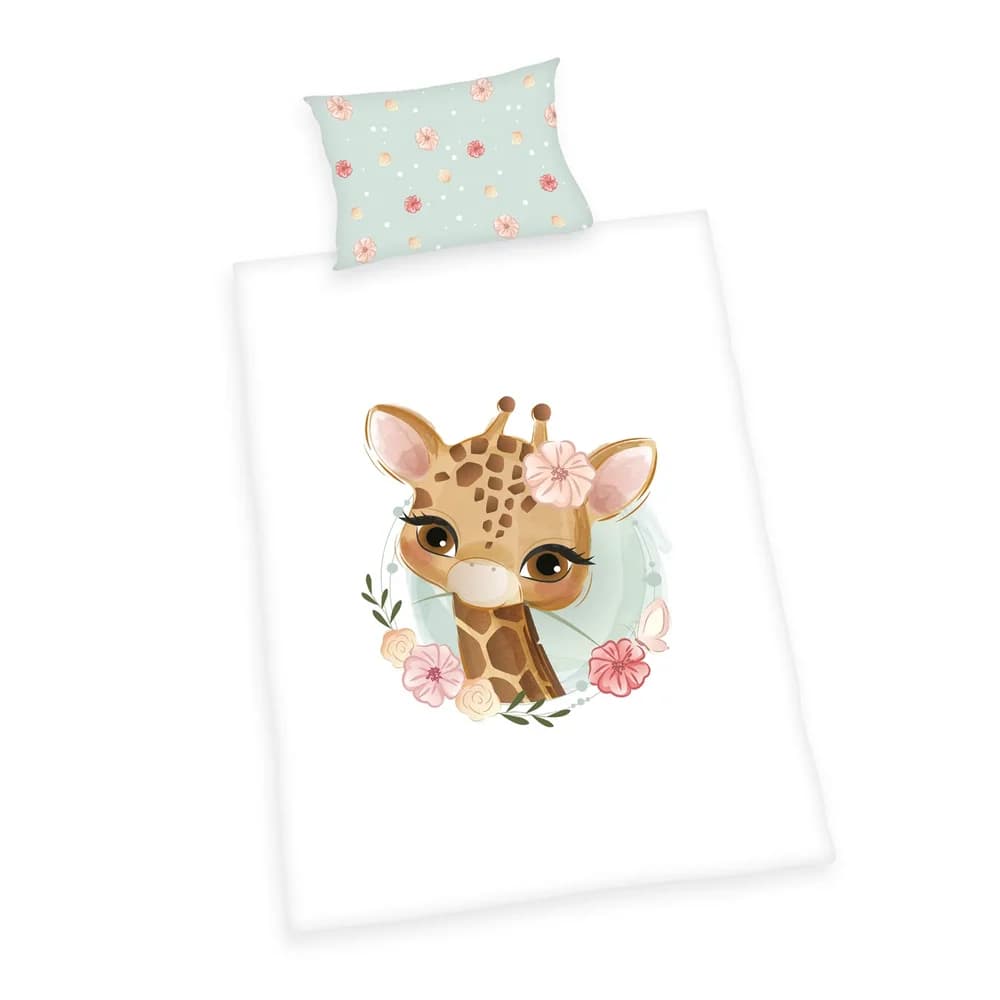 Herding Babybettwäsche Giraffe Bettwäsche Made in Green 100 x 135 cm, Baumolle, 2 teilig, baby bettwäsche babybettwäsche 100x135