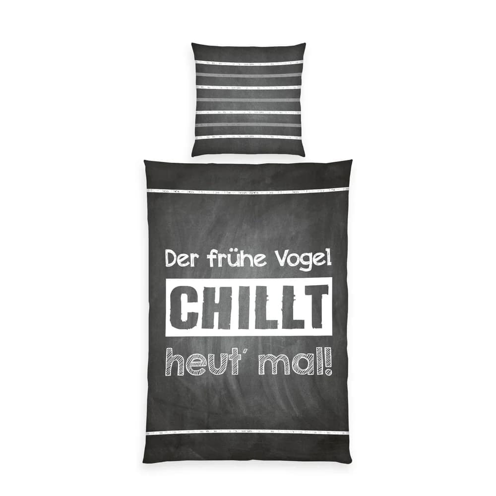 Herding Sprüche Bettwäsche Größe 80x80 + 135x200 cm
