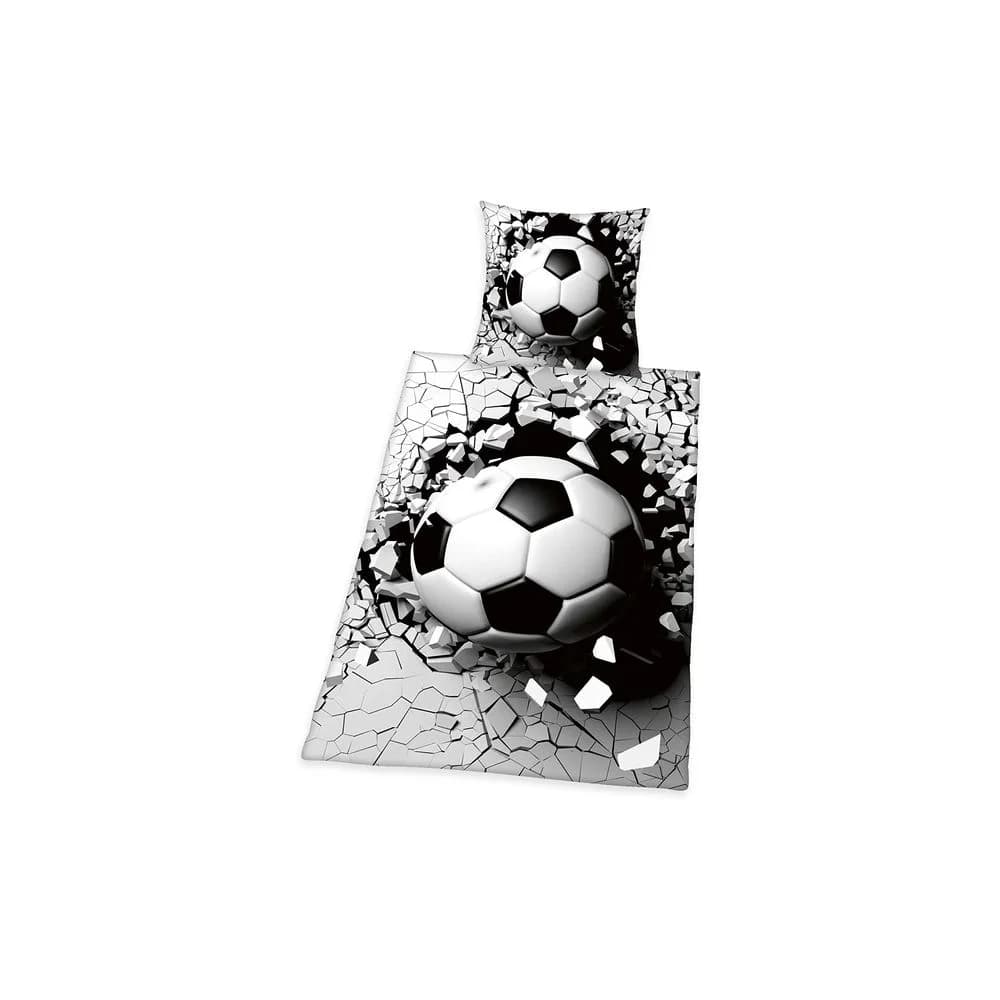 Herding Young Collection Bettwäsche Fussball 3D, Renforcé, 2 teilig bunt|schwarz