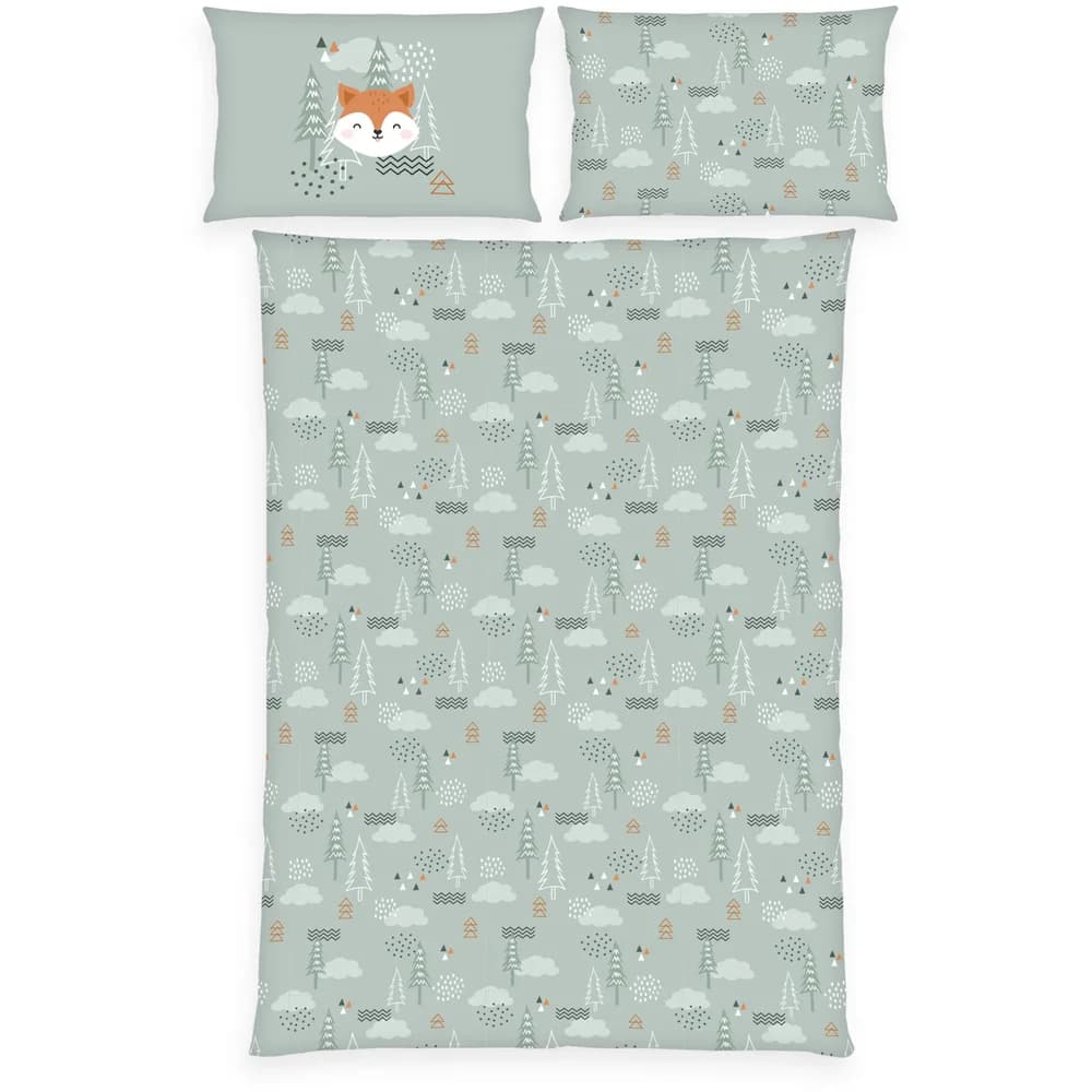 Baby Best Flanell Wende-Bettwäsche 40x60 / 100x135 cm, gruen