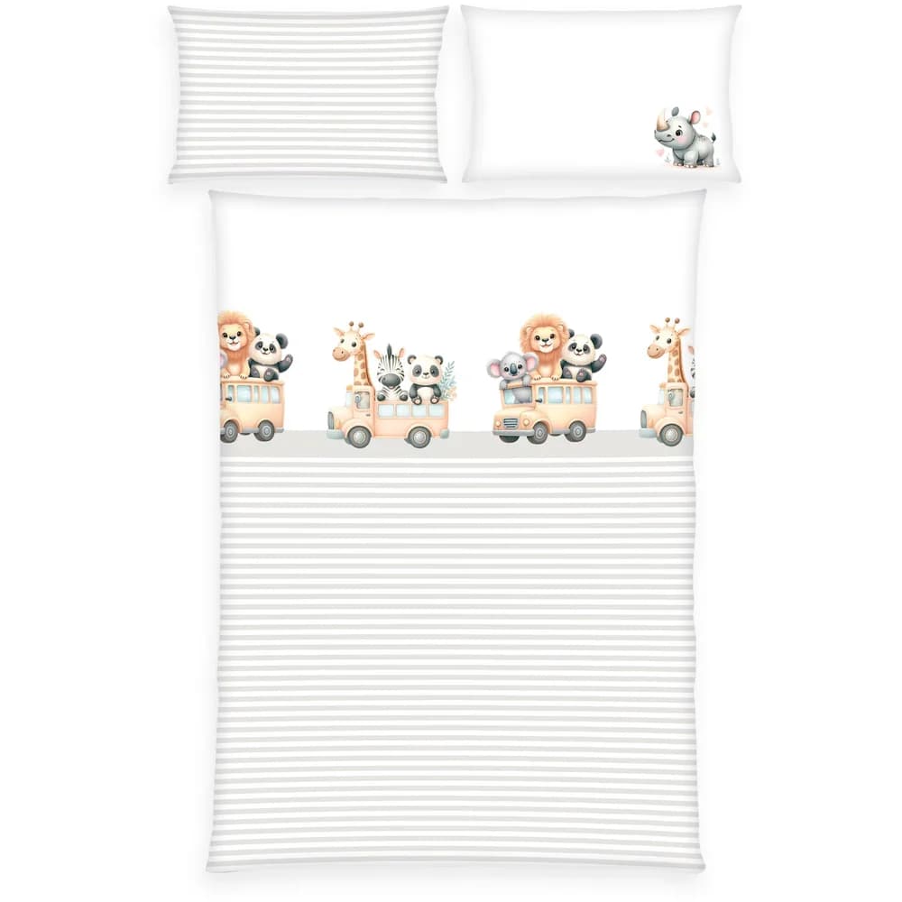 Baby Best Flanell Wende-Bettwäsche 40x60 / 100x135 cm, grau
