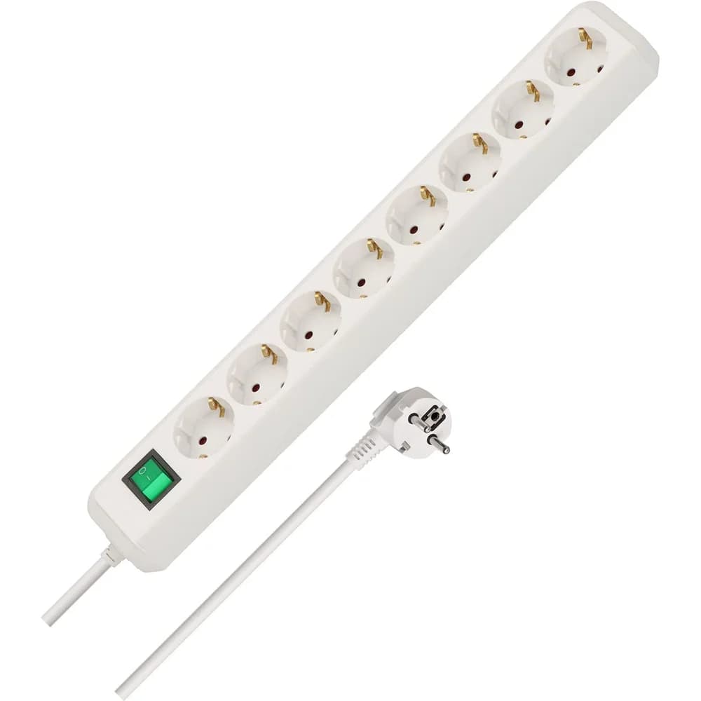 Brennenstuhl Eco-Line + Switch & 1,5 mm2 Ø Cable Weiß 8 AC-Ausgänge 3 m